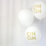Cin Cin White & Gold Balloons (set of 3)