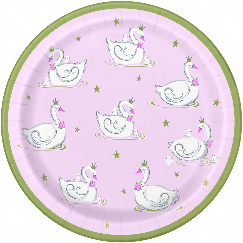 Swan Party Paper Dinner Plate 9"
