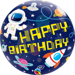 Outer Space HBD Astronaut Bubble Balloon