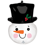 Holiday Smiley Snowman Head Balloon
