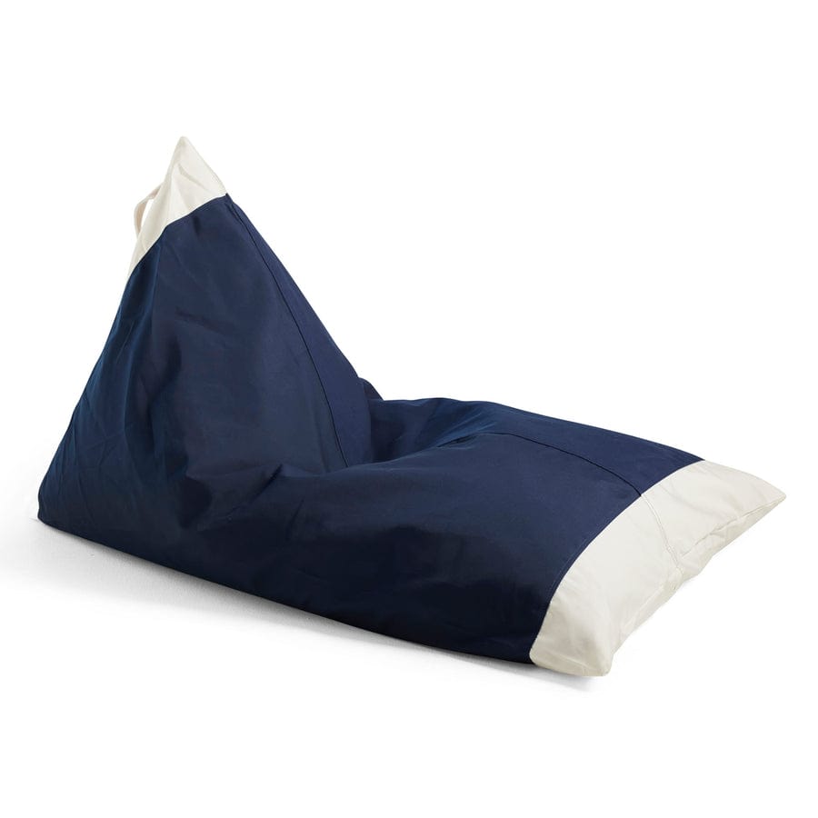 Outdoor Bean Bag serge navy / white  -  Bean Bag Chairs  by  Basil Bangs