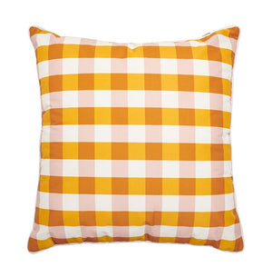 Outdoor Cushion - 50x50cm gingham butterscotch  -  Throw Pillows  by  Basil Bangs