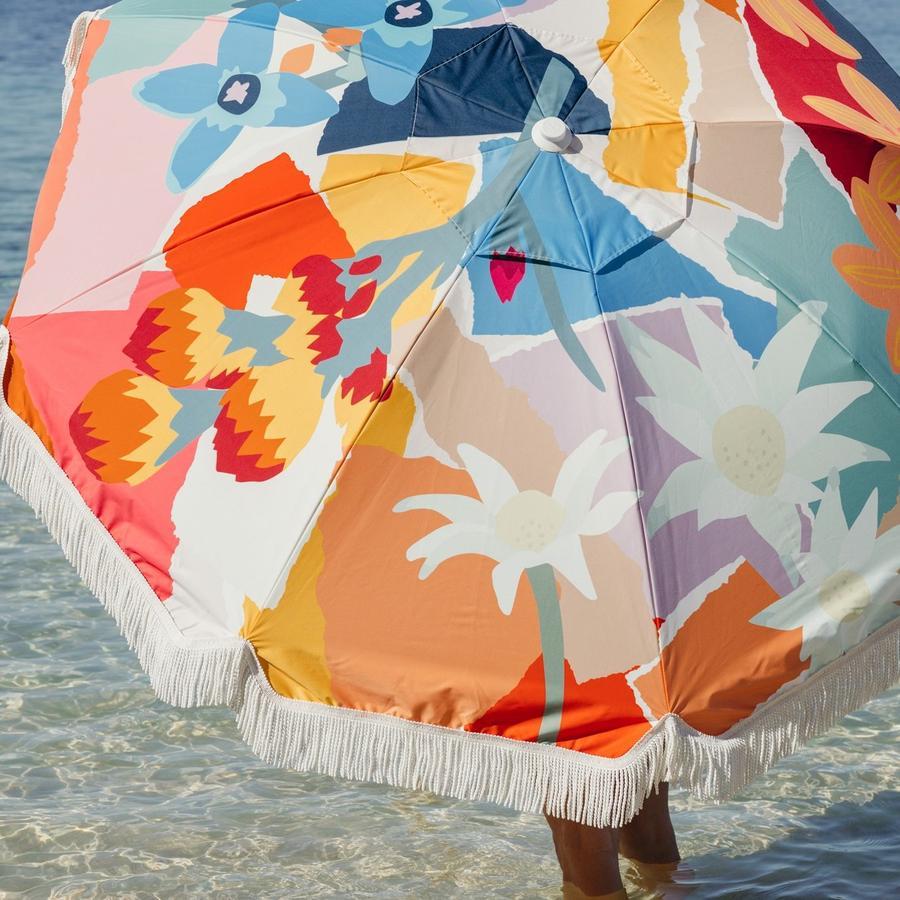 Stay cool and stylish under the Basil Bangs Paisley Premium Beach Umbrella.