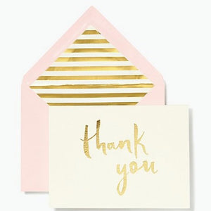 
                
                    Load image into Gallery viewer, paint brush thank you card set blush gold kate spade wedding bridal shower
                
            