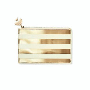 
                
                    Load image into Gallery viewer, Kate Spade gold stripe pencil case pouch office supplies gift shop toronto mom mother
                
            
