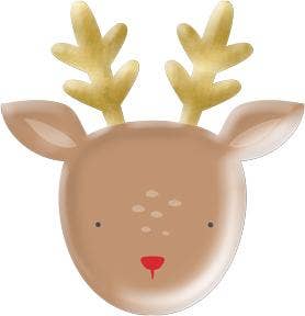 Holiday Believe Reindeer Plate 9"
