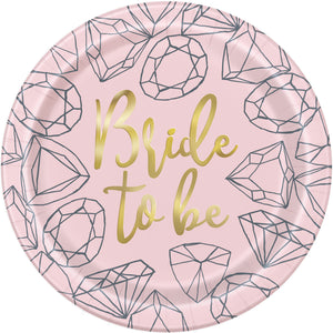 pink bride to be paper plate bachlorette stagette party supplies toronto tableware