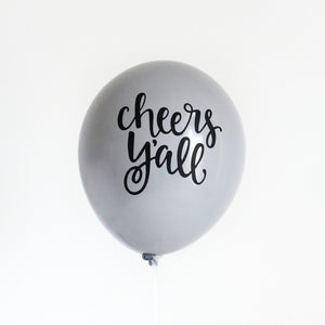 
                
                    Load image into Gallery viewer, Cheers Y&amp;#39;all Hand Lettered Balloons (set of 3)
                
            