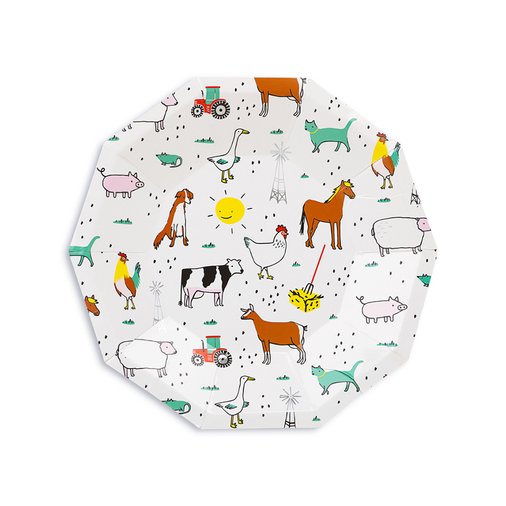 
                
                    Load image into Gallery viewer, farm paper plate party kids supplies tableware animals
                
            