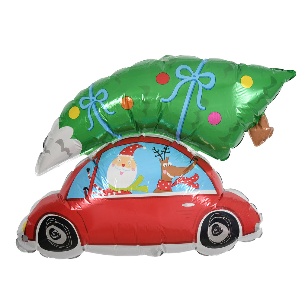 Holiday Santa Car with Tree Balloon