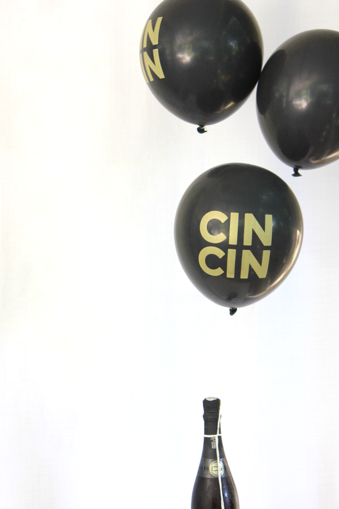 Cin Cin Black & Gold Balloons (set of 3)