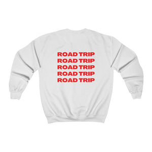 
                
                    Load image into Gallery viewer, ROAD TRIP Unisex Heavy Blend™ Crewneck Sweatshirt (printed on back)
                
            