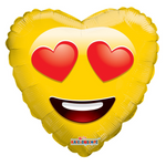 Emoji Smiley In Love Heart Balloon
