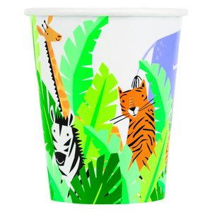 
                
                    Load image into Gallery viewer, Safari Jungle paper cup collection boys birthday elephant cheetah giraffe rhino
                
            