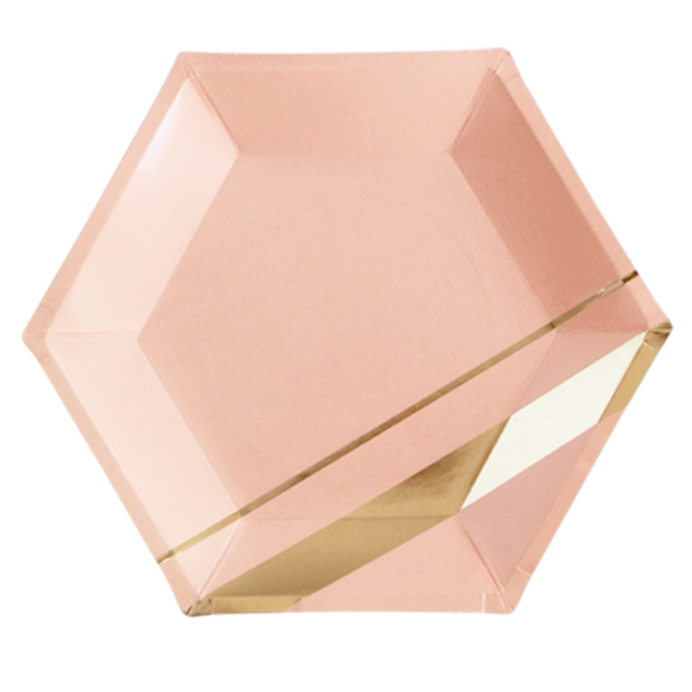 
                
                    Load image into Gallery viewer, Goddess Hexagon Blush Paper Dinner Plate 10.5&amp;quot;
                
            