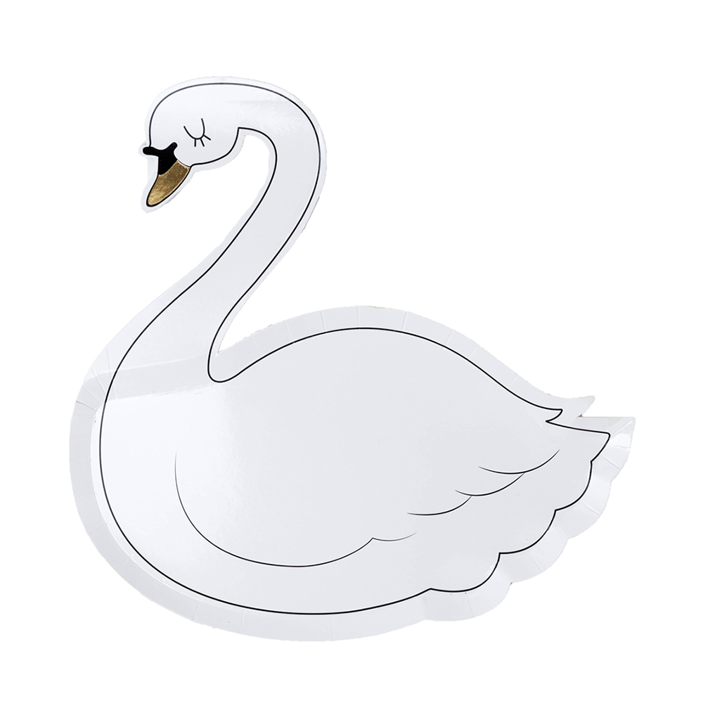 Swan Party Dinner Paper Plate 10.5"