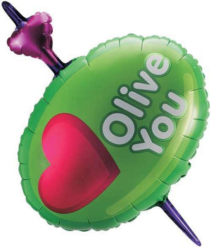 36" Valentine Olive “Olive You” Balloon