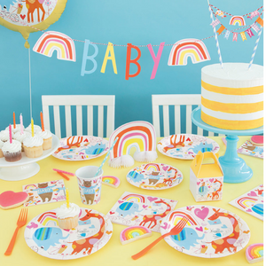 Zoo Baby Shower Bunting Cake Topper
