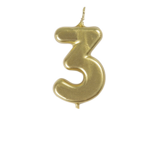 Mini Gold Numeral Pick Birthday Candles
