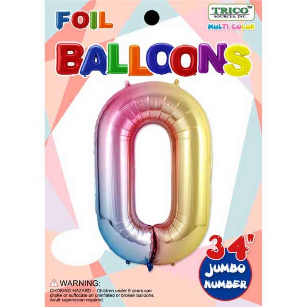 Number Balloons Rainbow Jumbo
