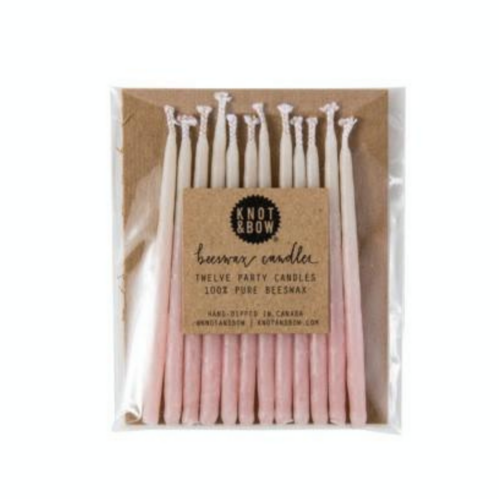 Hand Dipped Beeswax Candles Pink Ombré