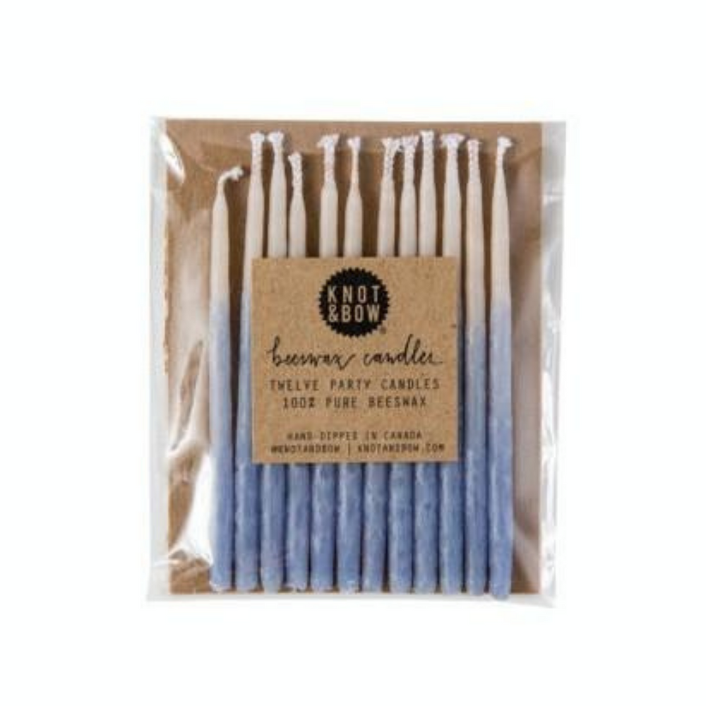 Hand Dipped Beeswax Candles Blue Ombré