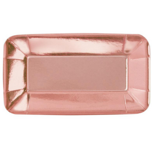 
                
                    Load image into Gallery viewer, Rose Gold Rectangle Appetizer Plates 9&amp;quot; x 5&amp;quot;
                
            