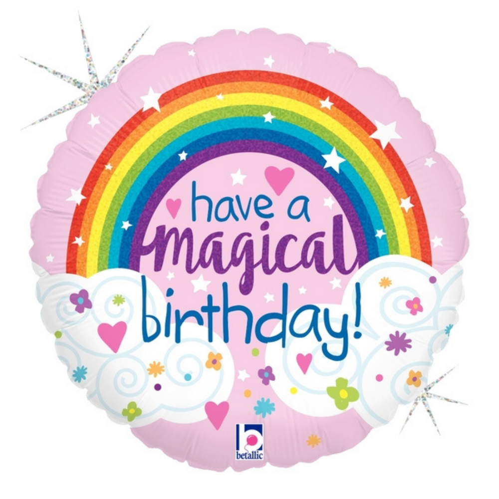
                
                    Load image into Gallery viewer, Birthday Rainbow Magical Holographic Balloon
                
            