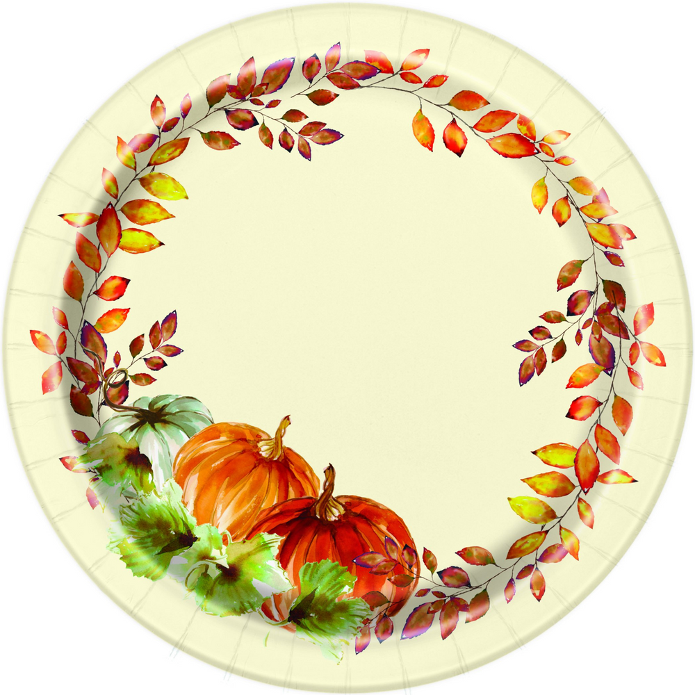 
                
                    Load image into Gallery viewer, Thanksgiving tableware harvest paper plates pumpkins toronto
                
            