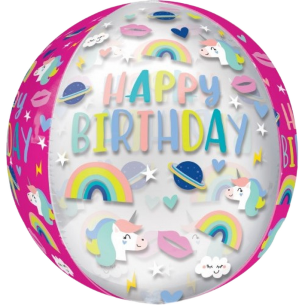 Happy Birthday Trendy Icon Orbz Balloon