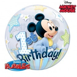 
                
                    Load image into Gallery viewer, Minnie &amp;amp; Mickey Baby 1st birthday Bubble Balloon
                
            