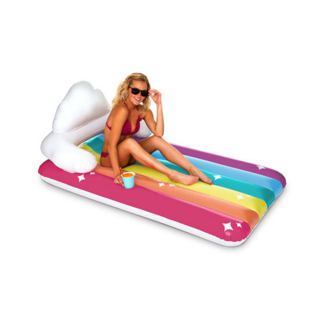 
                
                    Load image into Gallery viewer, rainbow lounger pool float
                
            