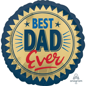 
                
                    Load image into Gallery viewer, Best Dad Ever Gold Stamp Round Balloon
                
            