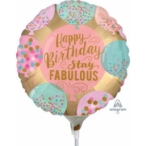 Mini “Happy Birthday Stay Fabulous” Balloon