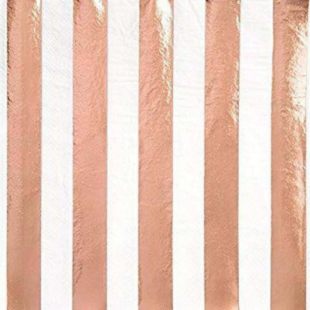 Rose Gold Striped Luncheon Napkin