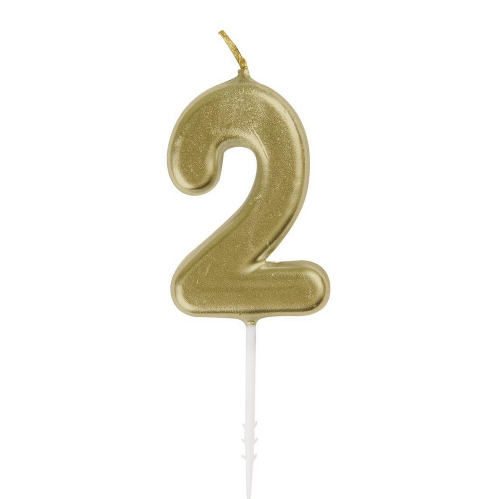 Mini Gold Numeral Pick Birthday Candles