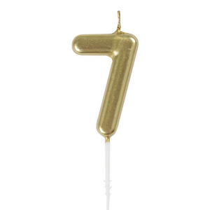 Mini Gold Numeral Pick Birthday Candles