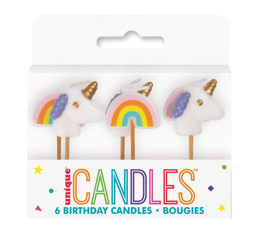 Unicorn Birthday Candles 6 pk