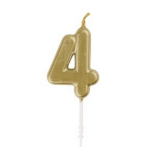 Mini Gold Numeral Pick Birthday Candles