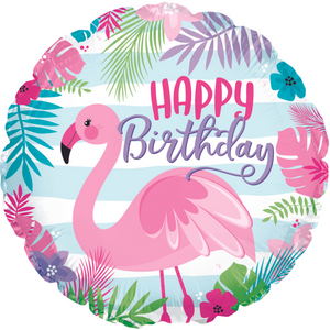Flamingo Happy Birthday Standard Balloon