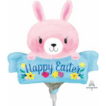 Mini Bunny Happy Easter Balloon Air-filled only