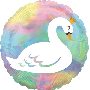 
                
                    Load image into Gallery viewer, Swan Iridescent Pastel Balloon
                
            