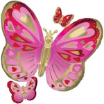 Valentine Butterfly Hearts Balloon