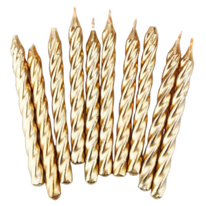 Spiral Party Candles Metallic