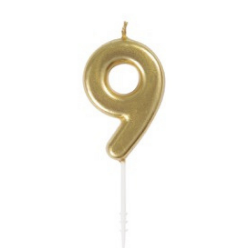 Mini Gold Numeral Pick Birthday Candles