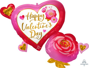 Valentine Floral + Heart Balloon