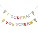 I scream you scream ice cream theme birthday party birthday paper banner toronto party supplies