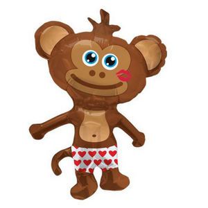 
                
                    Load image into Gallery viewer, Mini Valentine Hunky Monkey Balloon Air-filled only
                
            