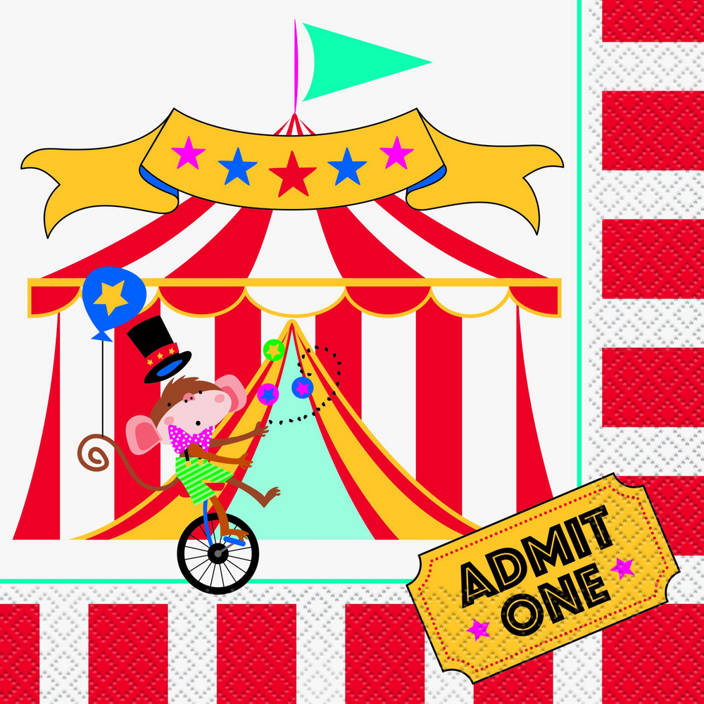 
                
                    Load image into Gallery viewer, circus animal paper napkin birthday party supplies toronto tableware
                
            