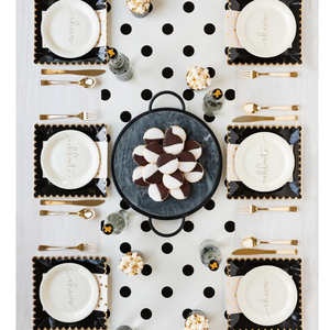Cream with Black Dots Table Runner
